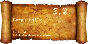 Bergh Mór névjegykártya